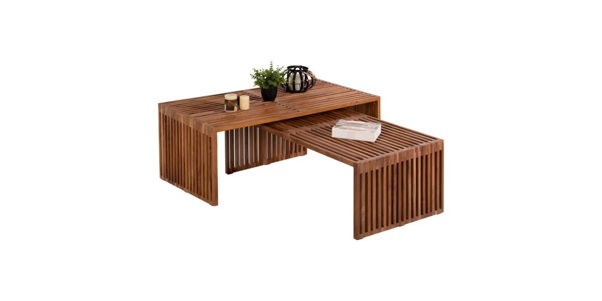 ΣΕΤ ΤΡΑΠΕΖΙΑ ΣΑΛΟΝΙΟΥ NYA HM9548 ΞΥΛΟ ΤΕΑΚ ΣΕ ΦΥΣΙΚΟ ΧΡΩΜΑ 116x60x46,5Υ εκ.