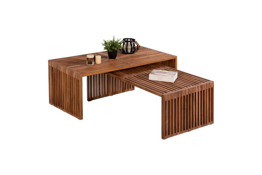 ΣΕΤ ΤΡΑΠΕΖΙΑ ΣΑΛΟΝΙΟΥ NYA HM9548 ΞΥΛΟ ΤΕΑΚ ΣΕ ΦΥΣΙΚΟ ΧΡΩΜΑ 116x60x46,5Υ εκ.