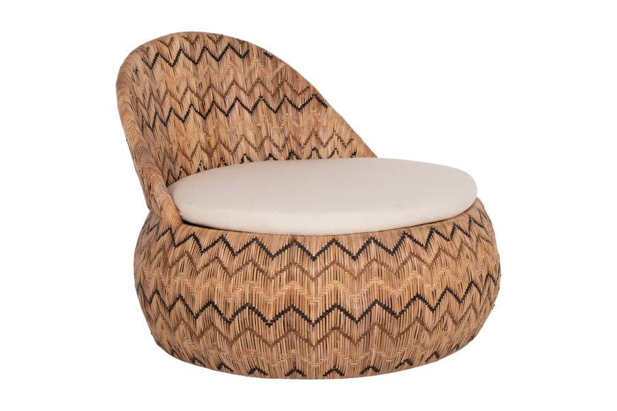 ΠΟΛΥΘΡΟΝΑ ΣΤΡΟΓΓΥΛΗ LADLON HM5992 RATTAN ΦΥΣΙΚΟ-ΕΚΡΟΥ ΜΑΞΙΛΑΡΙ 97x97x76Υεκ.