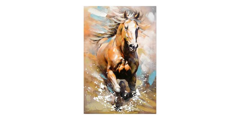 Πίνακας σε καμβά Horse Inart 60x3x90εκ