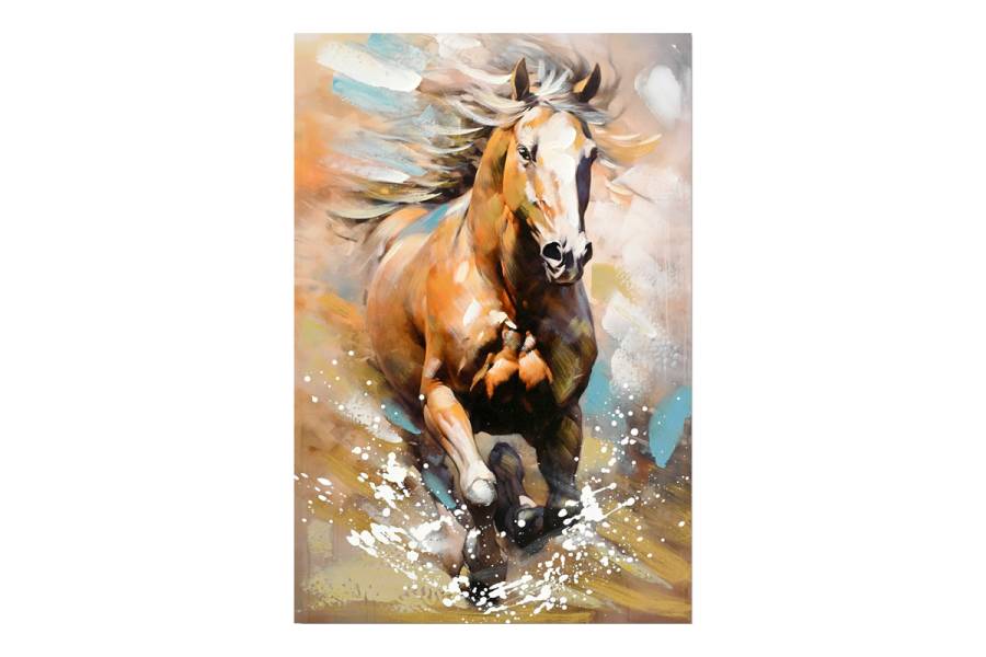 Πίνακας σε καμβά Horse Inart 60x3x90εκ