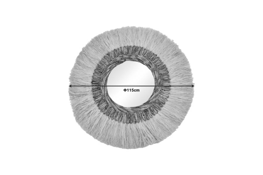 Καθρέπτης Paranome Inart sisal και abaca σε φυσικό χρώμα Φ115x4εκ