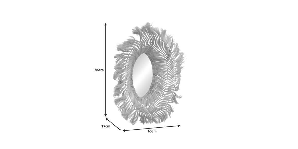Καθρέπτης Tolle Inart abaca σε φυσικό χρώμα 65x85x17εκ