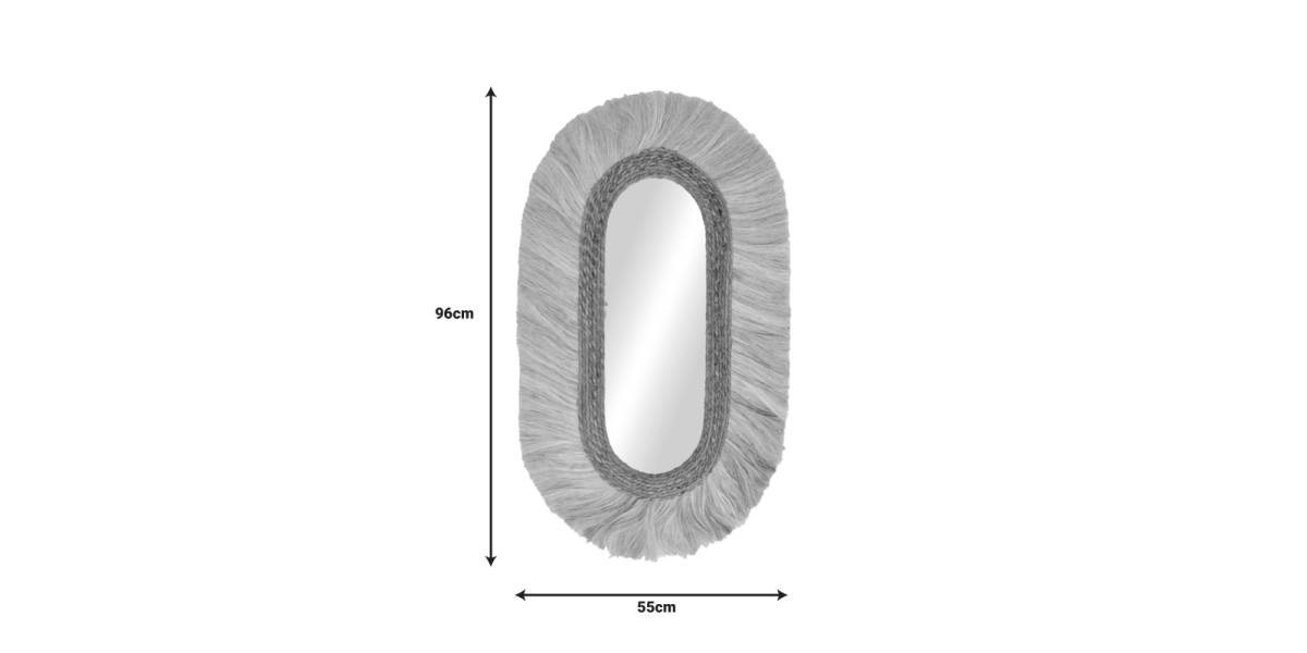 Καθρέπτης Nabore Inart abaca σε φυσικό χρώμα 55x4x96εκ