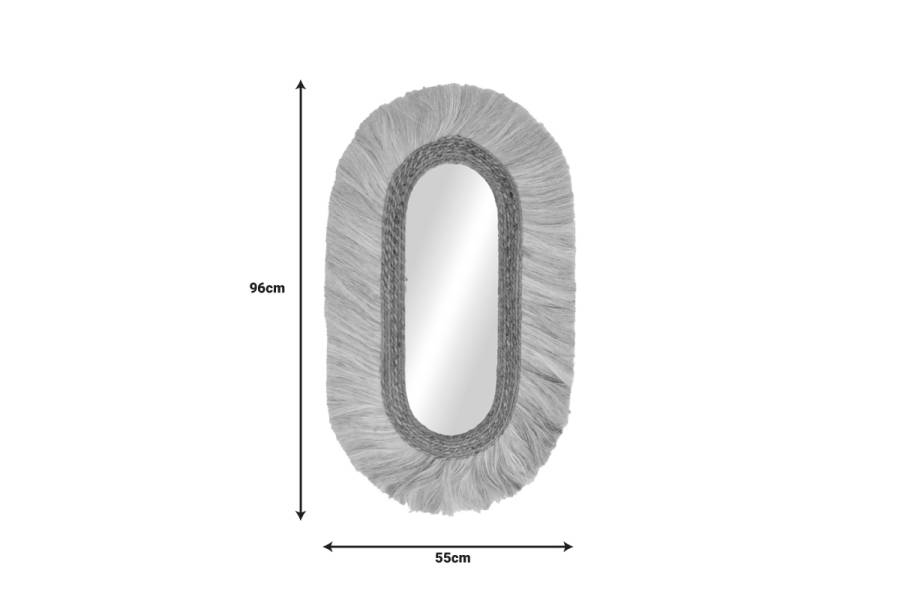 Καθρέπτης Nabore Inart abaca σε φυσικό χρώμα 55x4x96εκ