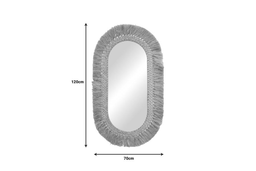 Καθρέπτης Bohnile Inart sisal σε φυσικό χρώμα 70x4x120εκ