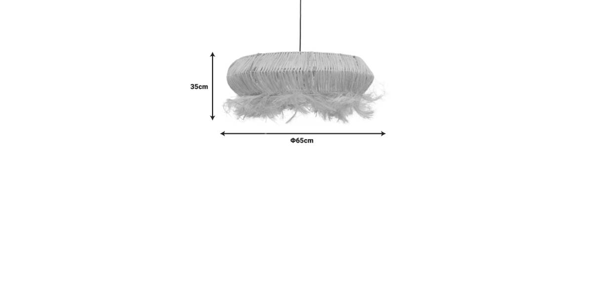 Φωτιστικό οροφής Coanze Inart abaca ξύλο σε φυσικό χρώμα Φ65x35εκ