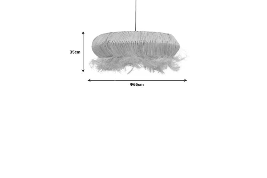 Φωτιστικό οροφής Coanze Inart abaca ξύλο σε φυσικό χρώμα Φ65x35εκ