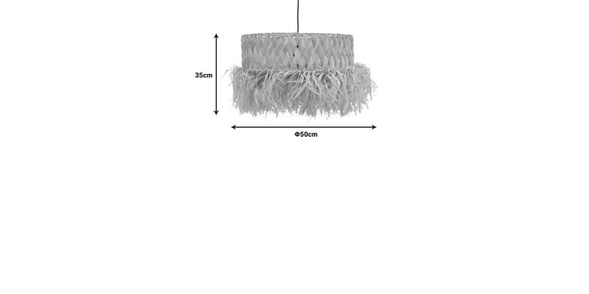 Φωτιστικό οροφής Annhele Inart sisal σε φυσικό χρώμα Φ50x35εκ