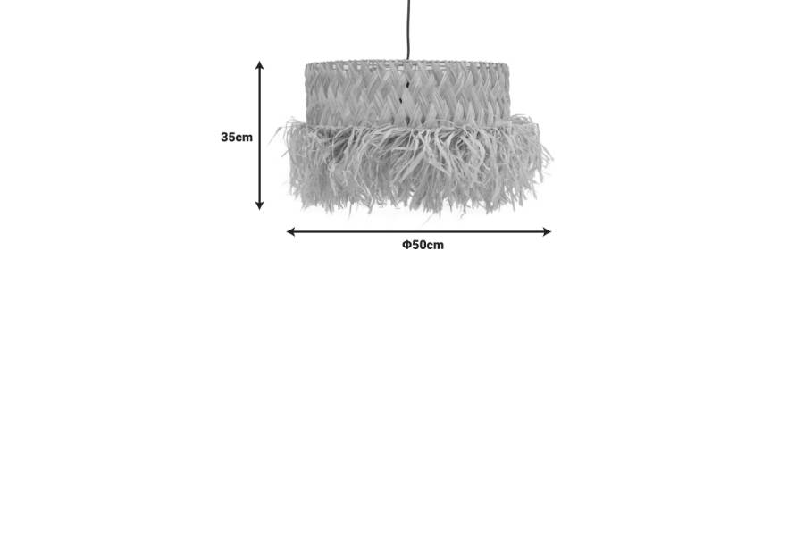 Φωτιστικό οροφής Annhele Inart sisal σε φυσικό χρώμα Φ50x35εκ