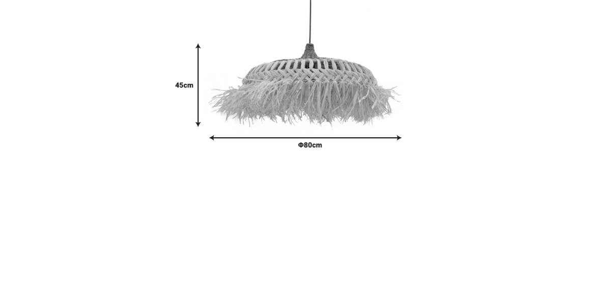 Φωτιστικό οροφής Borobe Inart sisal σε φυσικό χρώμα Φ80x45εκ
