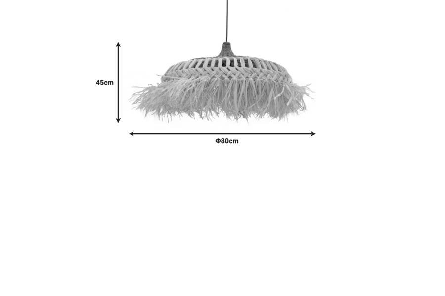 Φωτιστικό οροφής Borobe Inart sisal σε φυσικό χρώμα Φ80x45εκ