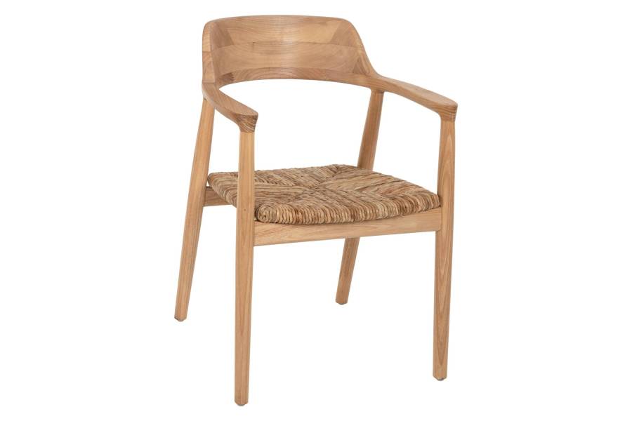 ΠΟΛΥΘΡΟΝΑ KINGSLEY HM9634.01 ΞΥΛΟ TEAK & ΨΑΘΑ ΣΕ ΦΥΣΙΚΟ ΧΡΩΜΑ 57,5x54x80Yεκ.