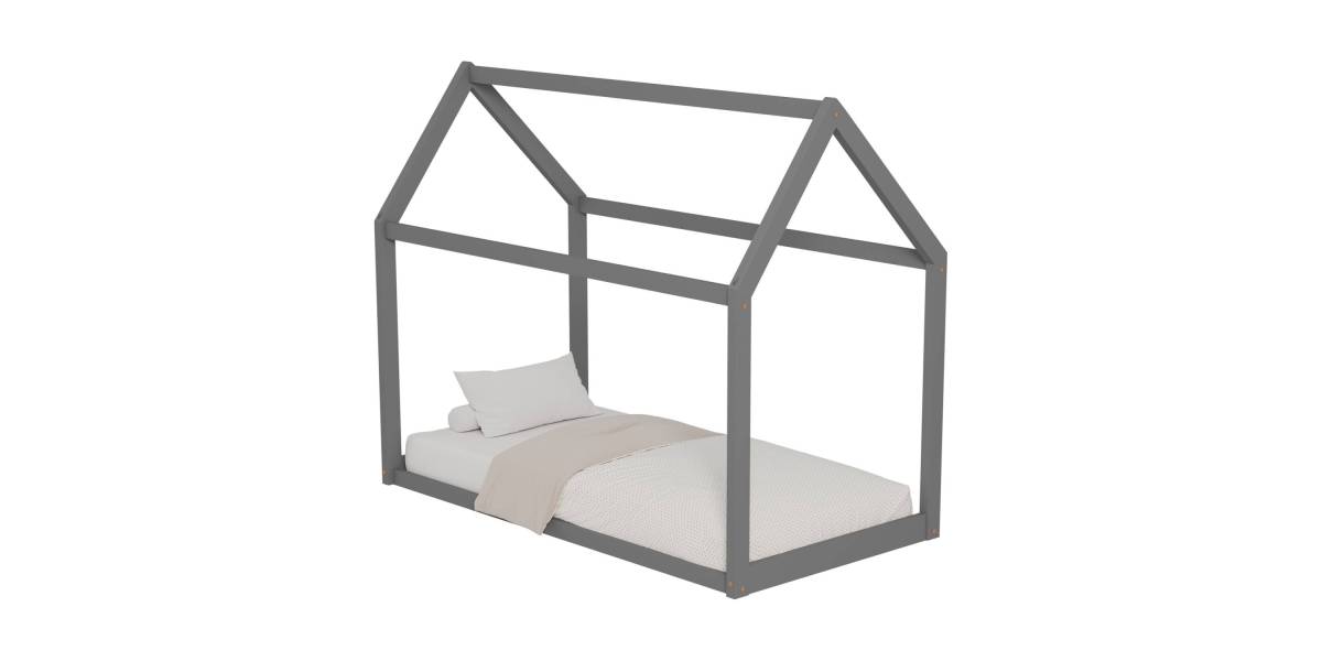 ΚΡΕΒΑΤΙ ΠΑΙΔΙΚΟ PEPE HM678.05 τ.MONTESSORI ΞΥΛΟ ΠΕΥΚΟ ΓΚΡΙ- 140x70εκ