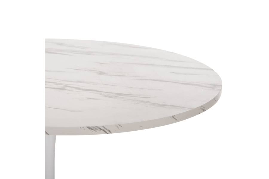 ΤΡΑΠΕΖΙ ΤΡΑΠΕΖΑΡΙΑΣ ROLLO HM9422.11 ΣΤΡΟΓΓΥΛΟ WHITE MARBLE Φ120x74Yεκ.