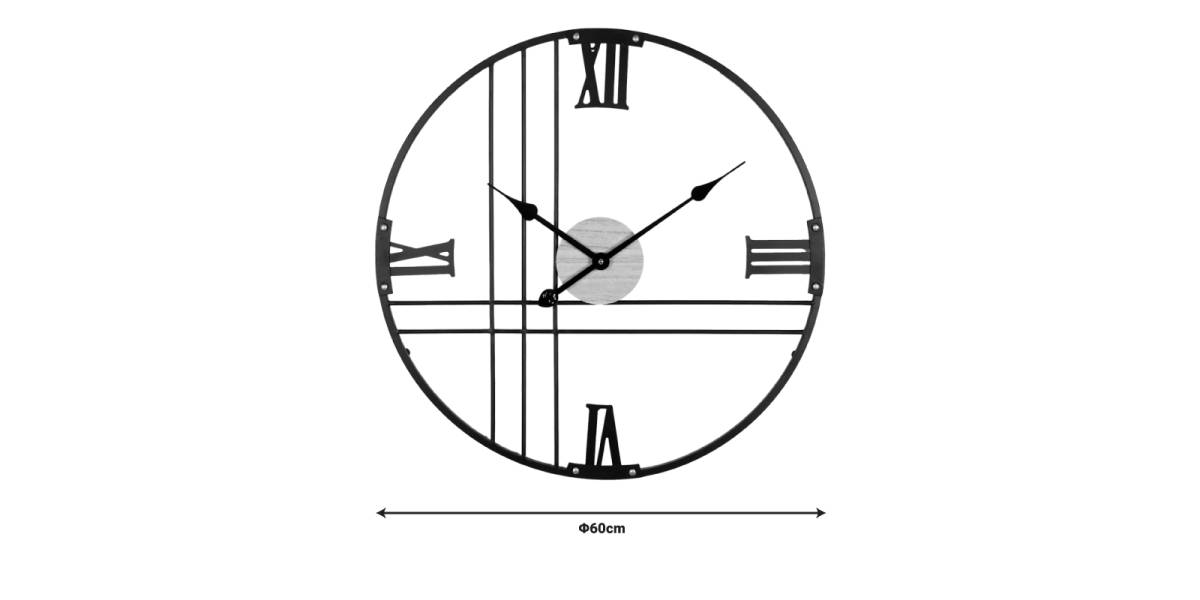 Ρολόι τοίχου Latine Inart μέταλλο σε μαύρη απόχρωση 60x2.5x60εκ