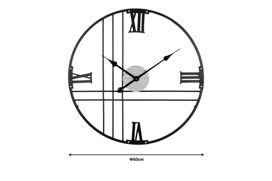 Ρολόι τοίχου Latine Inart μέταλλο σε μαύρη απόχρωση 60x2.5x60εκ