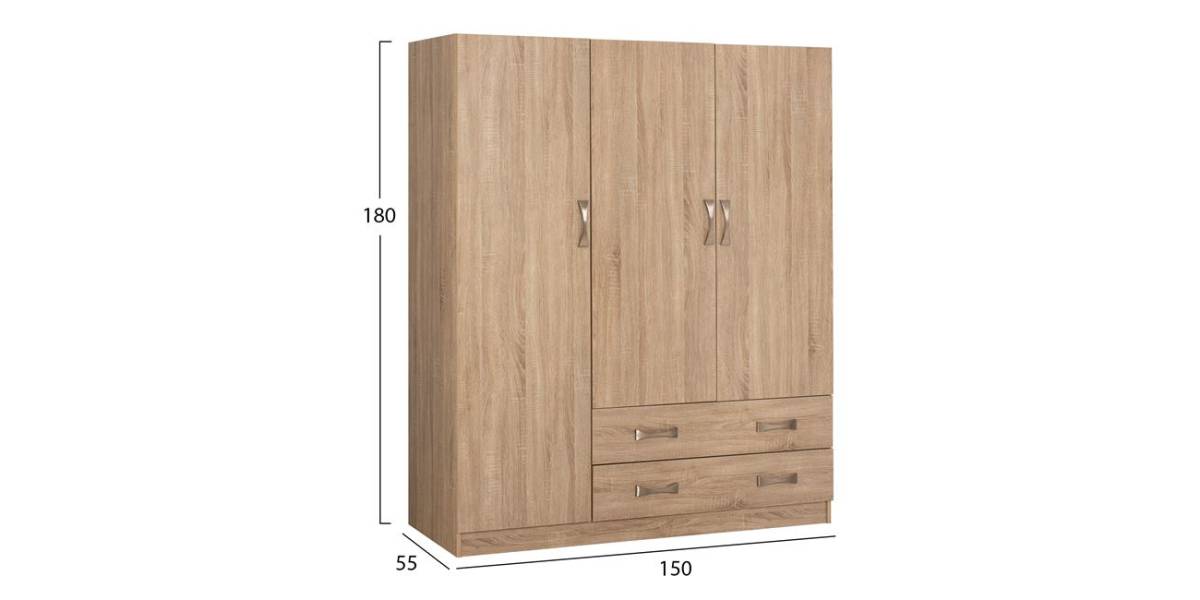 ΝΤΟΥΛΑΠΑ 3ΦΥΛΛΗ CARLY HM384.02 ΜΕ ΔΥΟ ΣΥΡΤΑΡΙΑ SONAMA 150X55Χ180Υεκ.