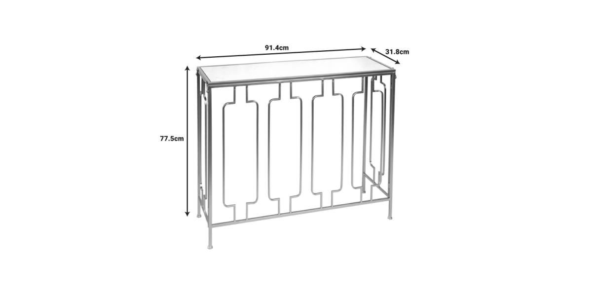 Κονσόλα Sieni Inart χρυσό μέταλλο-γυαλί καθρέπτη 91.4x31.8x77.5εκ