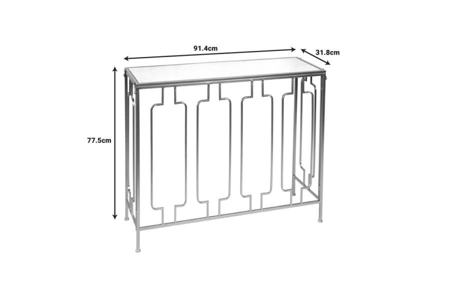 Κονσόλα Sieni Inart χρυσό μέταλλο-γυαλί καθρέπτη 91.4x31.8x77.5εκ