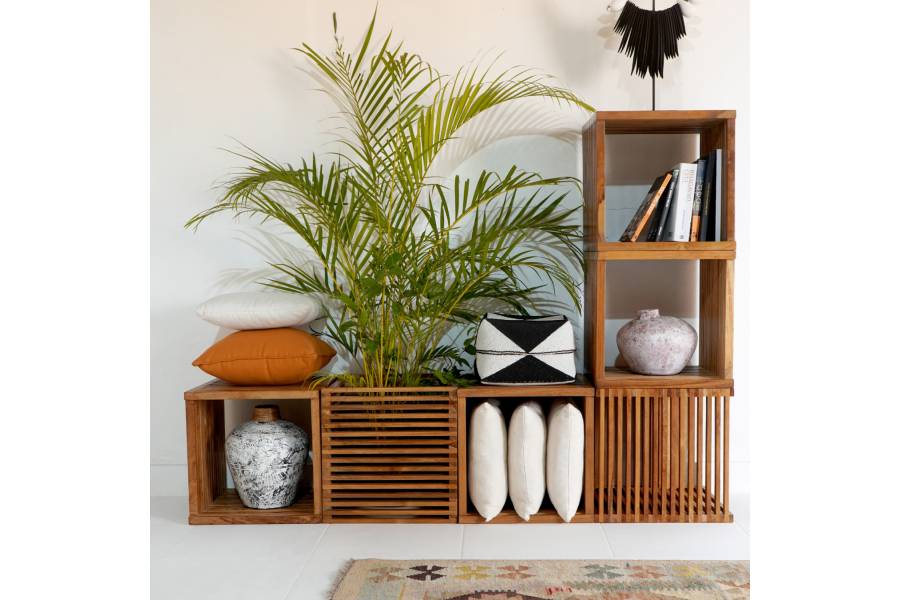 ΤΡΑΠΕΖΙ ΣΑΛΟΝΙΟΥ ΚΥΒΟΣ ΒΟΗΘΗΤΙΚΟ 1ΤΜΧ ΑΠΟ ΤΕΑΚ ΞΥΛΟ HM9482 40x40,5x40,5Y εκ.