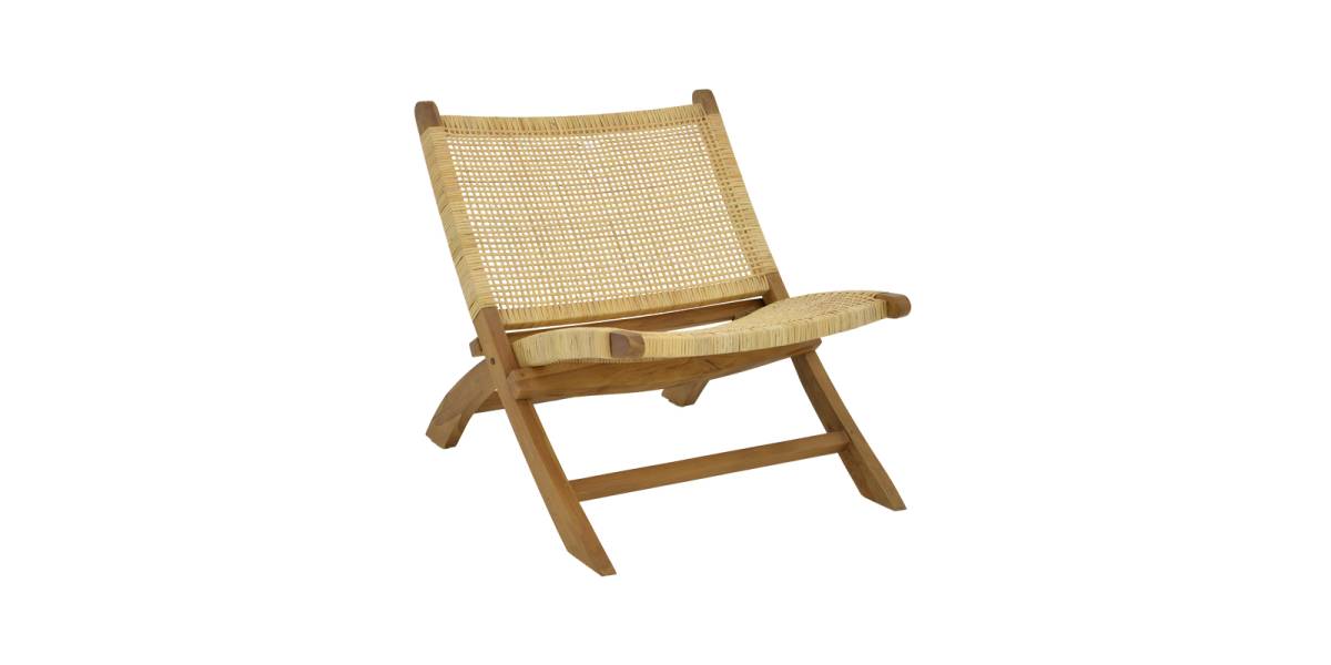 Καρέκλα Jerenze pakoworld φυσικό teak ξύλο-φυσικό rattan 65x78x68εκ