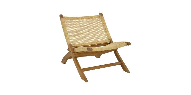 Καρέκλα Jerenze pakoworld φυσικό teak ξύλο-φυσικό rattan 65x78x68εκ