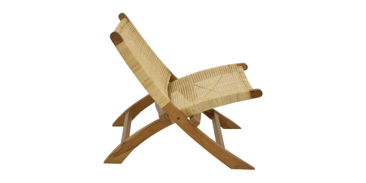 Καρέκλα Jerenze pakoworld φυσικό teak ξύλο-φυσικό rattan 65x78x68εκ