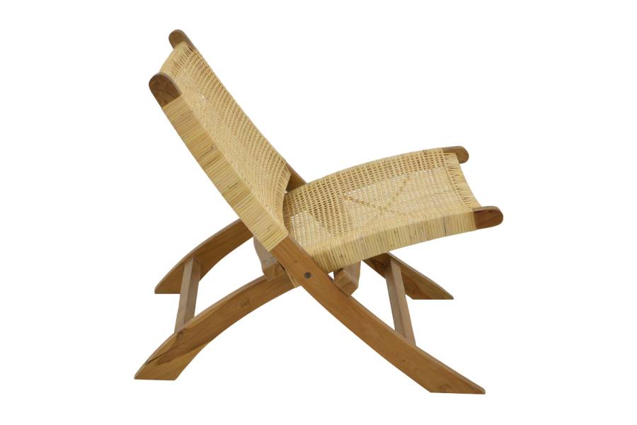 Καρέκλα Jerenze pakoworld φυσικό teak ξύλο-φυσικό rattan 65x78x68εκ