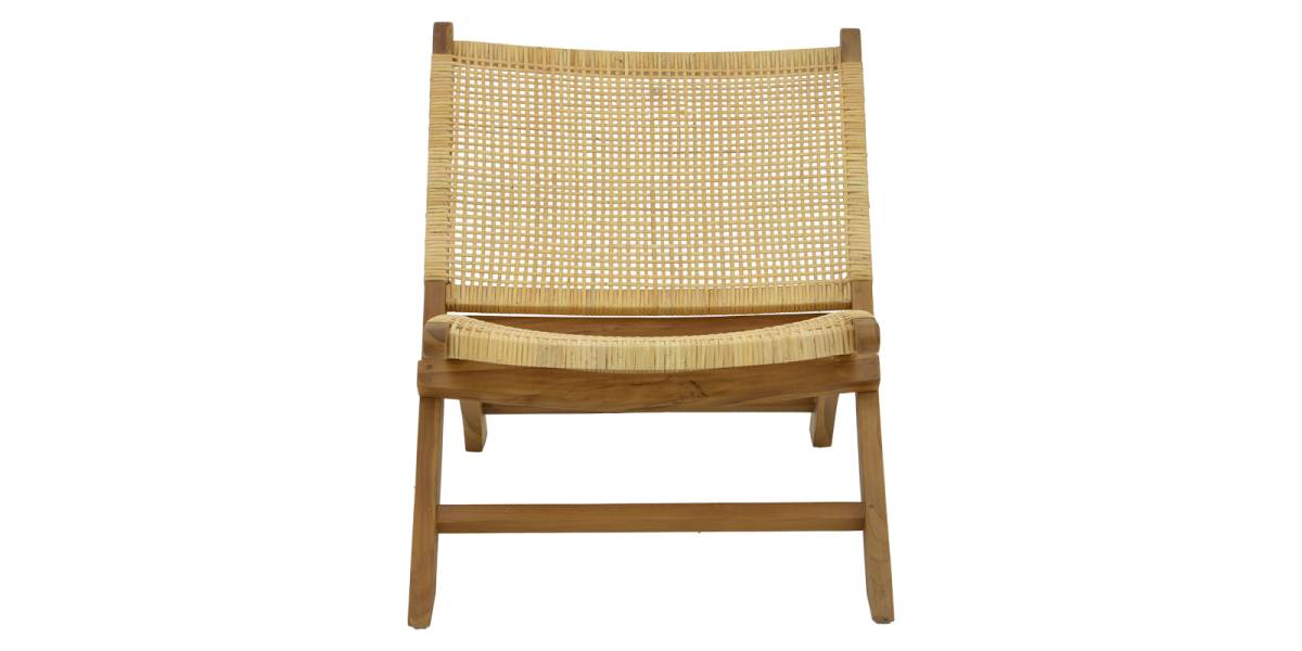 Καρέκλα Jerenze pakoworld φυσικό teak ξύλο-φυσικό rattan 65x78x68εκ