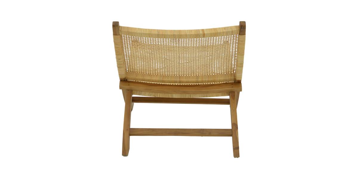 Καρέκλα Jerenze pakoworld φυσικό teak ξύλο-φυσικό rattan 65x78x68εκ