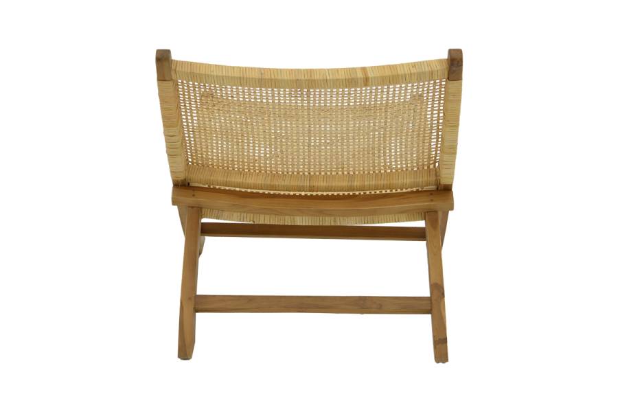 Καρέκλα Jerenze pakoworld φυσικό teak ξύλο-φυσικό rattan 65x78x68εκ