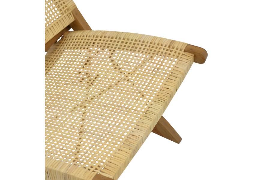 Καρέκλα Jerenze pakoworld φυσικό teak ξύλο-φυσικό rattan 65x78x68εκ