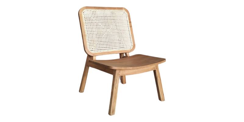 Καρέκλα Viborg pakoworld φυσικό teak ξύλο-φυσικό rattan 60x75x87εκ