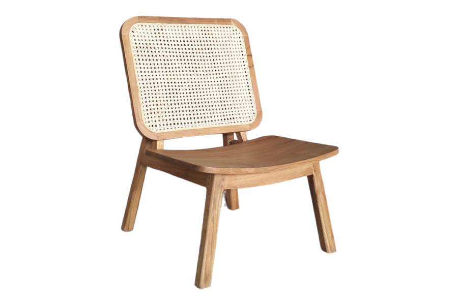 Καρέκλα Viborg pakoworld φυσικό teak ξύλο-φυσικό rattan 60x75x87εκ