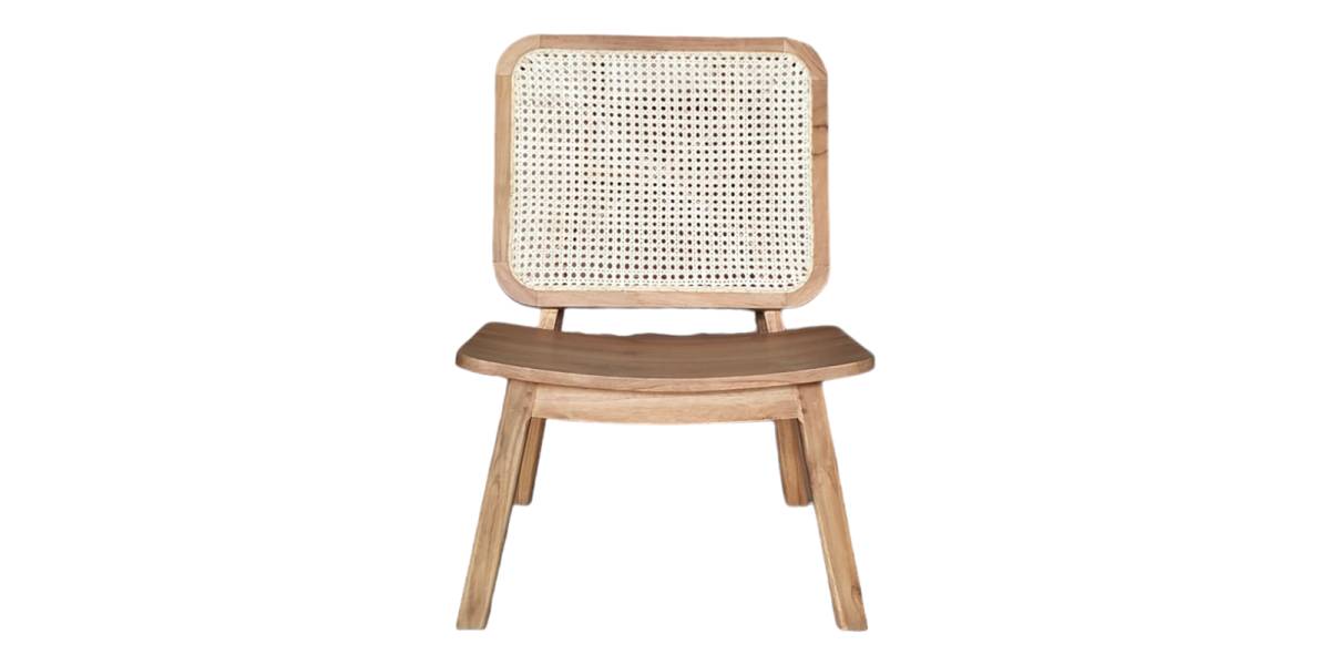 Καρέκλα Viborg pakoworld φυσικό teak ξύλο-φυσικό rattan 60x75x87εκ