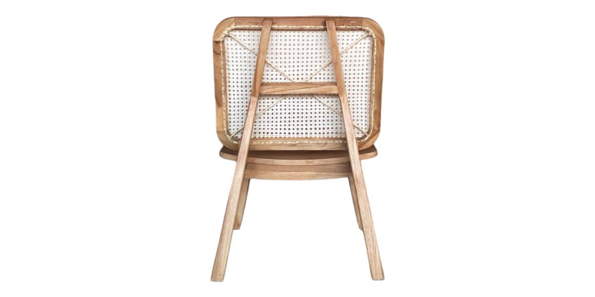 Καρέκλα Viborg pakoworld φυσικό teak ξύλο-φυσικό rattan 60x75x87εκ