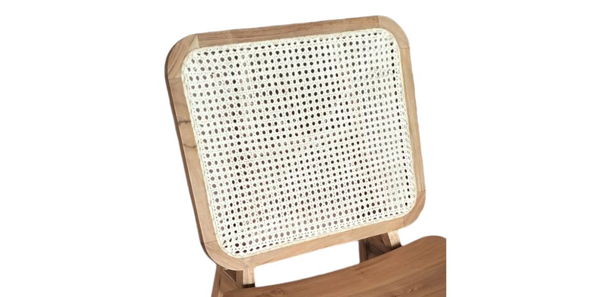 Καρέκλα Viborg pakoworld φυσικό teak ξύλο-φυσικό rattan 60x75x87εκ