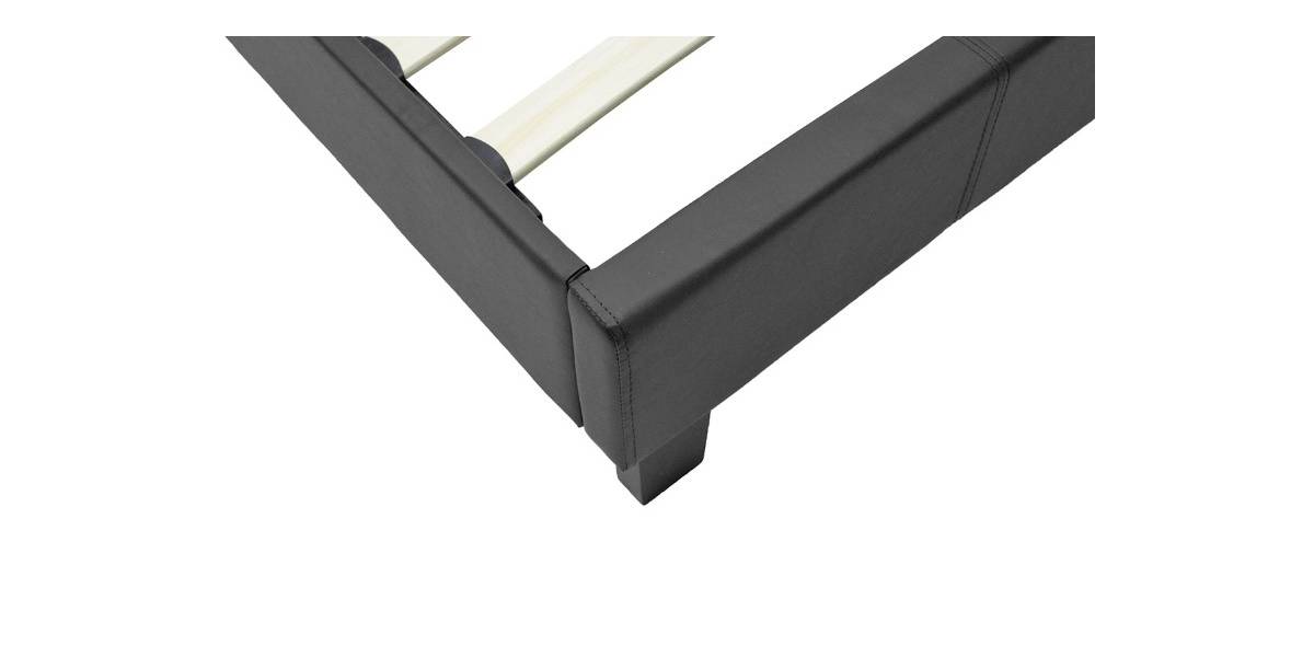 Κρεβάτι Nevil pakoworld 100x200 PU χρώμα μαύρο ματ
