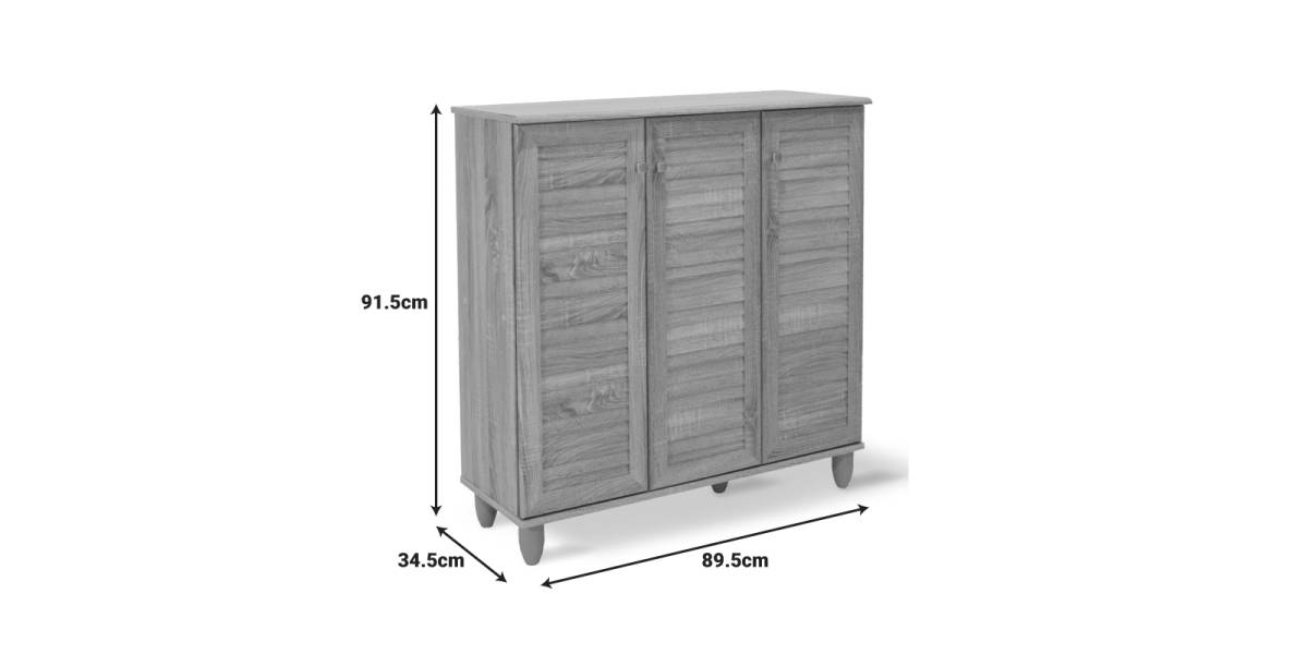 Παπουτσοθήκη-ντουλάπι SANTO pakoworld 16 ζεύγων χρώμα wenge 89,5x34,5x91,5εκ