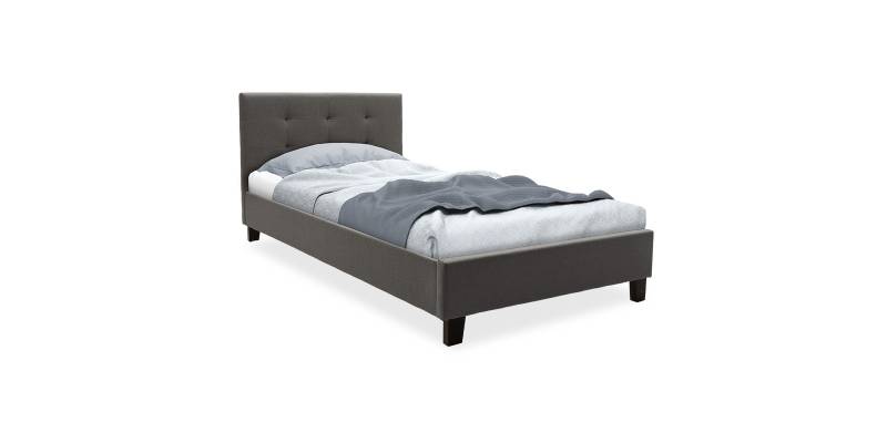 Κρεβάτι Mago pakoworld ύφασμα ανθρακί 100x200εκ