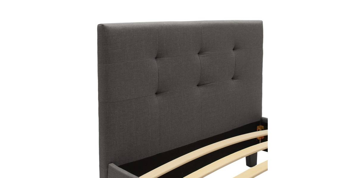 Κρεβάτι Mago pakoworld ύφασμα ανθρακί 100x200εκ