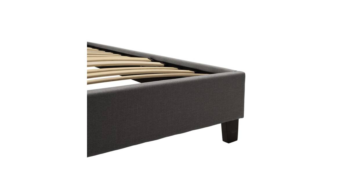 Κρεβάτι Mago pakoworld ύφασμα ανθρακί 100x200εκ