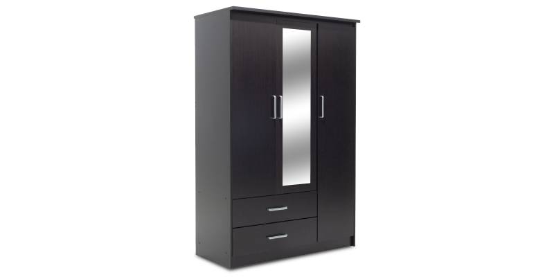 Ντουλάπα ρούχων τρίφυλλη OLYMPUS pakoworld χρώμα wenge 120x57x183εκ