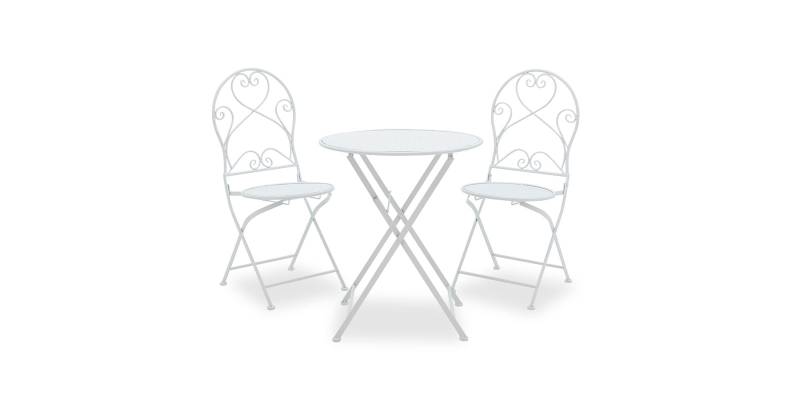 Τραπεζαρία Walen pakoworld σετ 3τεμ μέταλλο λευκό