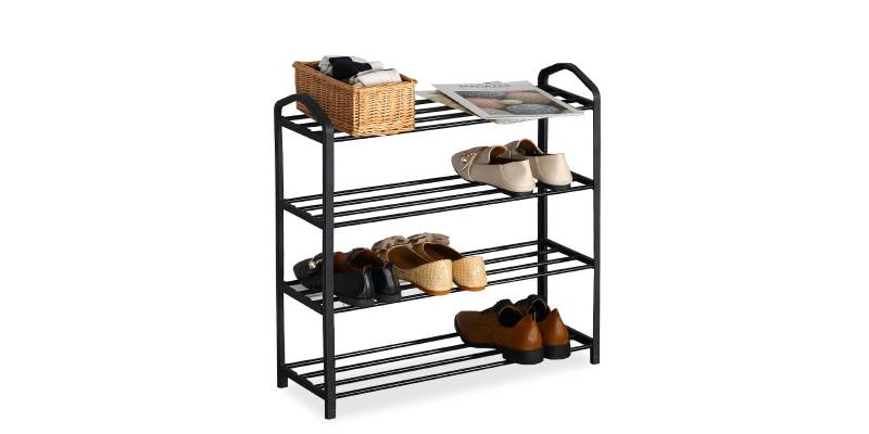 Παπουτσοθήκη Ramon pakoworld 12 ζευγών μέταλλο μαύρο 62x20x62εκ