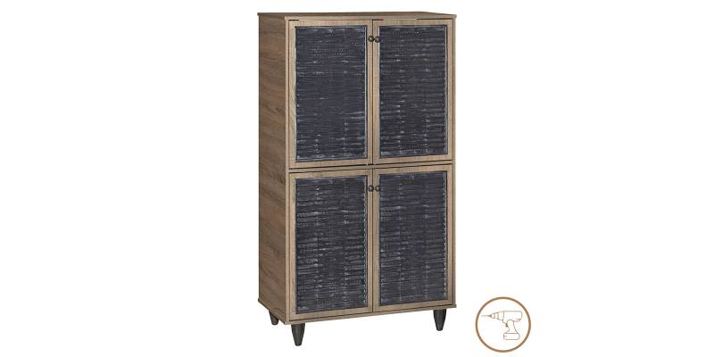 Παπουτσοθήκη-ντουλάπι Ronan pakoworld χρώμα καρυδί 70.5x35x122εκ