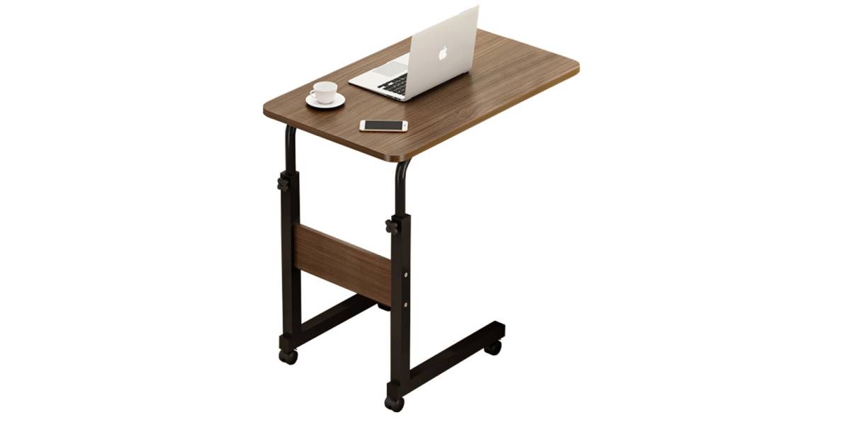 Βοηθητικό τραπέζι Talf pakoworld τροχήλατο μαύρο-καρυδί 60x40x62-88εκ