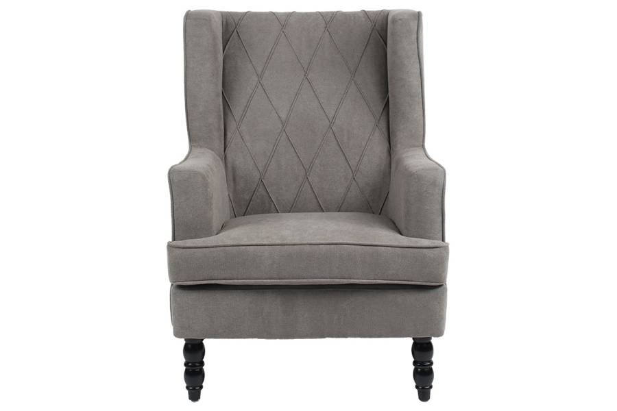 Πολυθρόνα - μπερζέρα Efficient pakoworld ύφασμα γκρι-μαύρο 72x97x100εκ