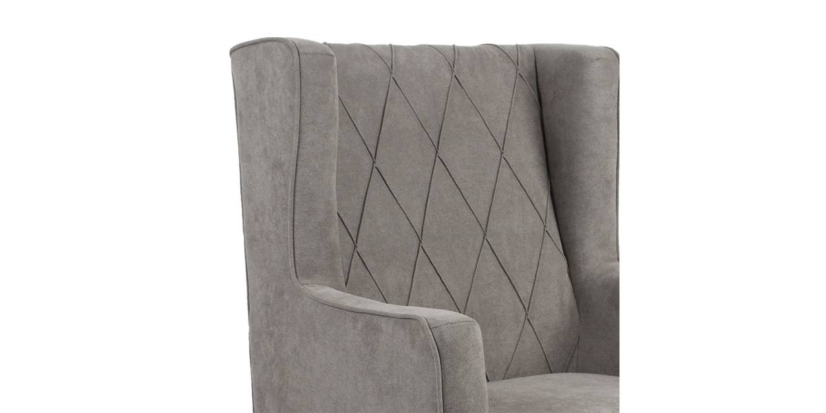 Πολυθρόνα - μπερζέρα Efficient pakoworld ύφασμα γκρι-μαύρο 72x97x100εκ